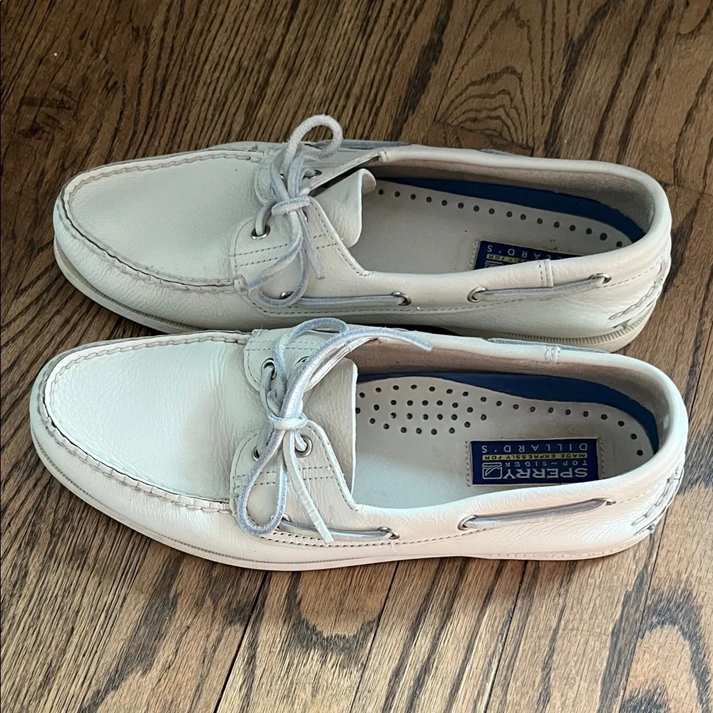 Sperry Men’s Ivory Leather Boat Shoes
